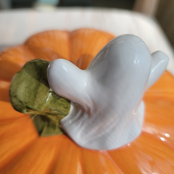 Halloween 3D Ceramic Pumpkin Black Cat Ghost Candy Cookie Canister Jar With Lid - Picture 12 of 16